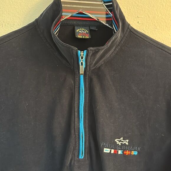 Vintage Paul & Shark Yachting 1/4 Zip Knit Shirt Embroidered Italy Size L - Picture 6 of 10